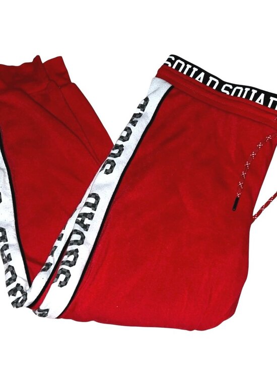No Boundaries Red Jogger Pants Sz 2XL Squad Print Elastic Waistband & Drawstring - Picture 2 of 6